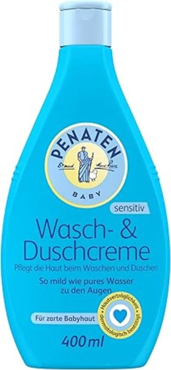 PENATEN Wash & Shower Cream 400 ml – Milde Baby Douchegel & Shampoo – Zonder Parabenen & Kleurstoffen – Voor Pasgeborenen