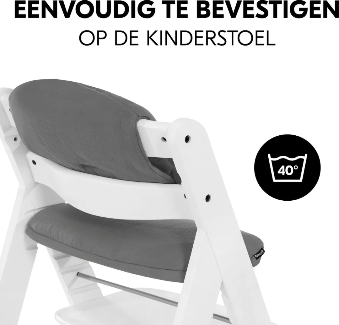 Hauck Highchair Pad Select Kussenset - Dark Grey - afbeelding 5 van 6