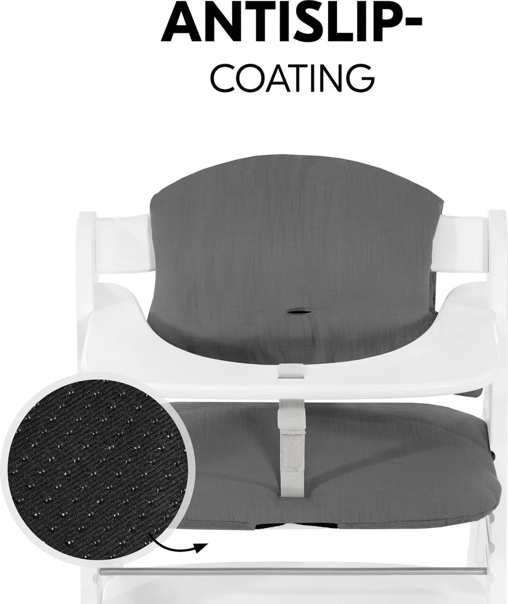 Hauck Highchair Pad Select Kussenset - Dark Grey - afbeelding 2 van 6