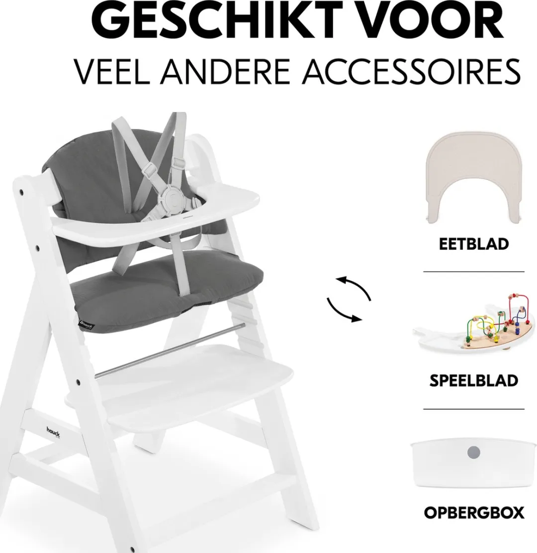 Hauck Highchair Pad Select Kussenset - Dark Grey - afbeelding 4 van 6