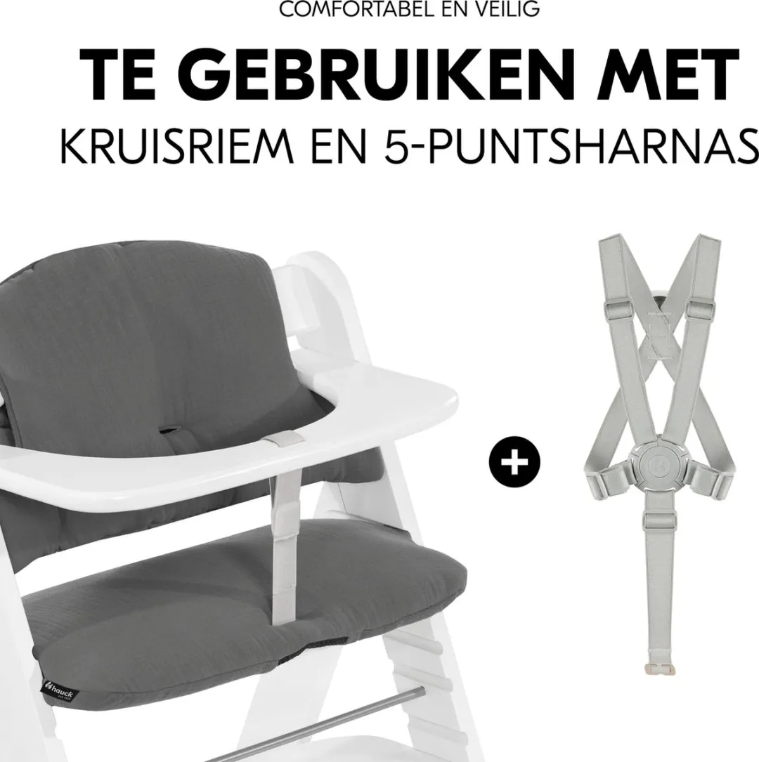 Hauck Highchair Pad Select Kussenset - Dark Grey - afbeelding 3 van 6