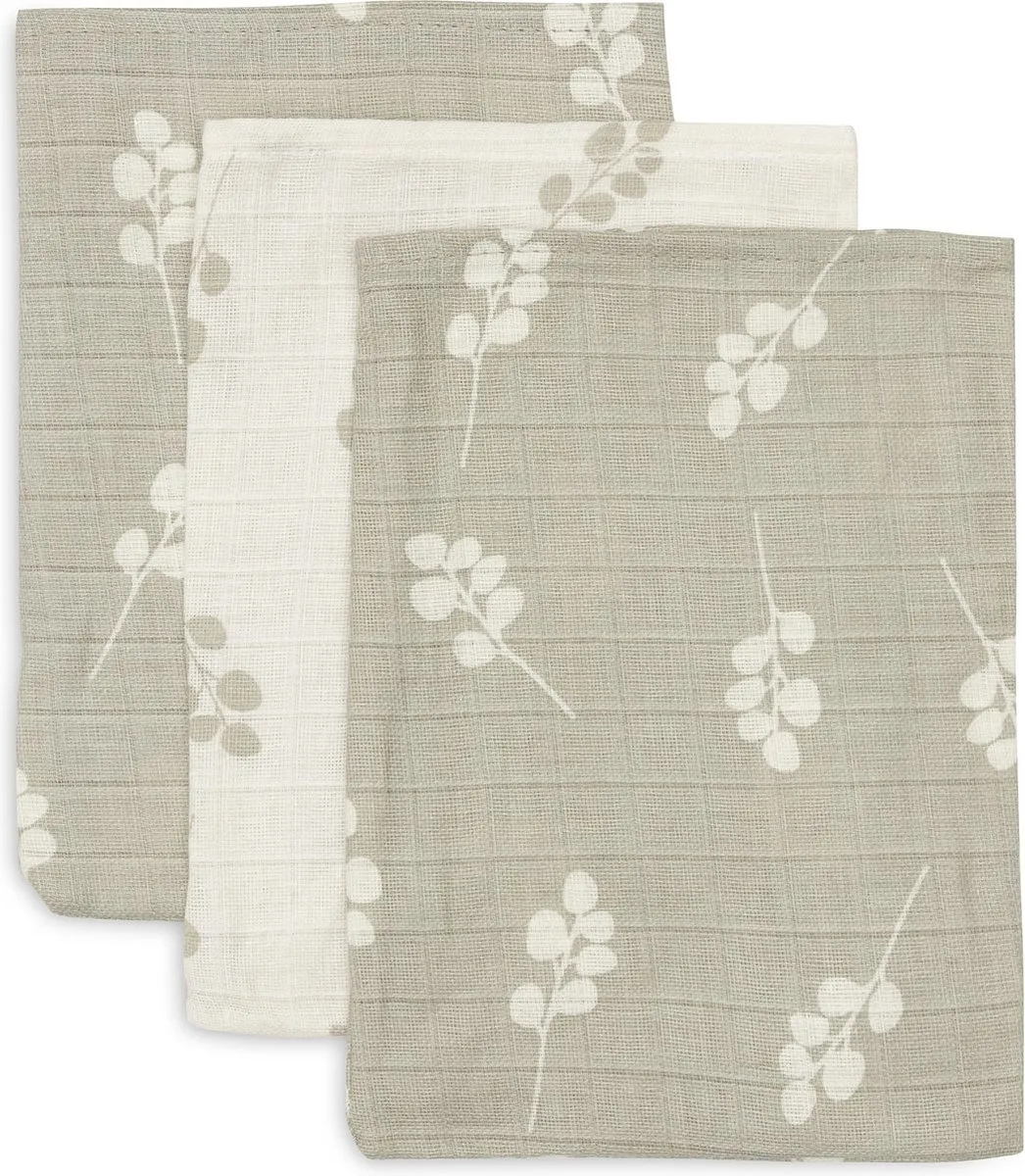 Jollein Hydrofiel Washandje Twig Olive Green