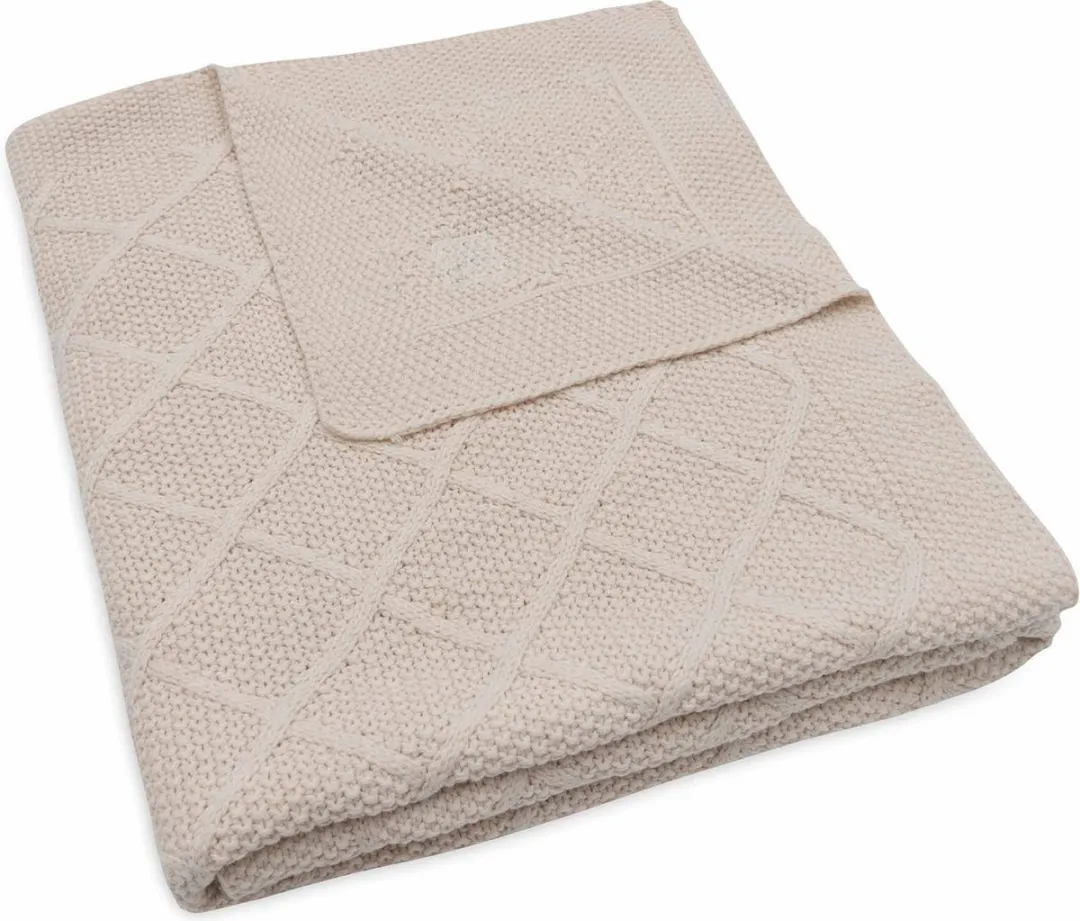 Jollein Deken Ledikant 100x150cm Check Knit Oatmeal