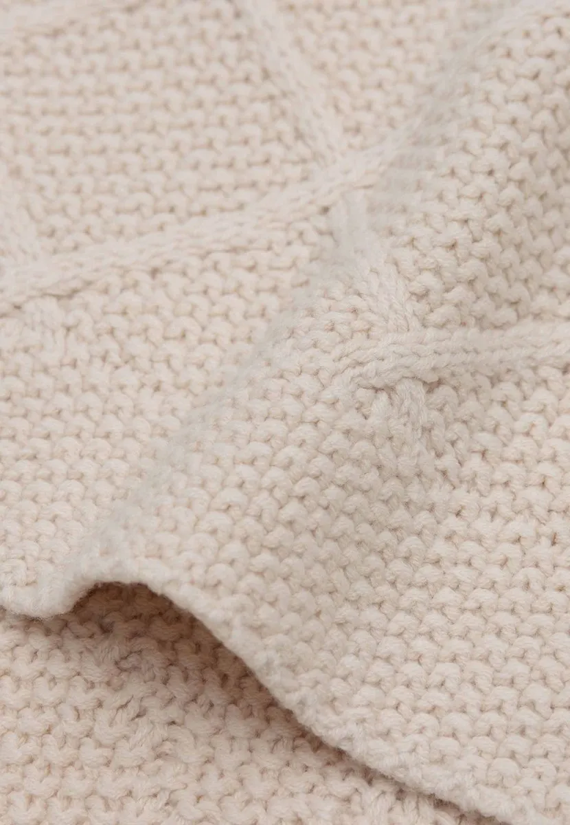 Jollein Deken Ledikant 100x150cm Check Knit Oatmeal