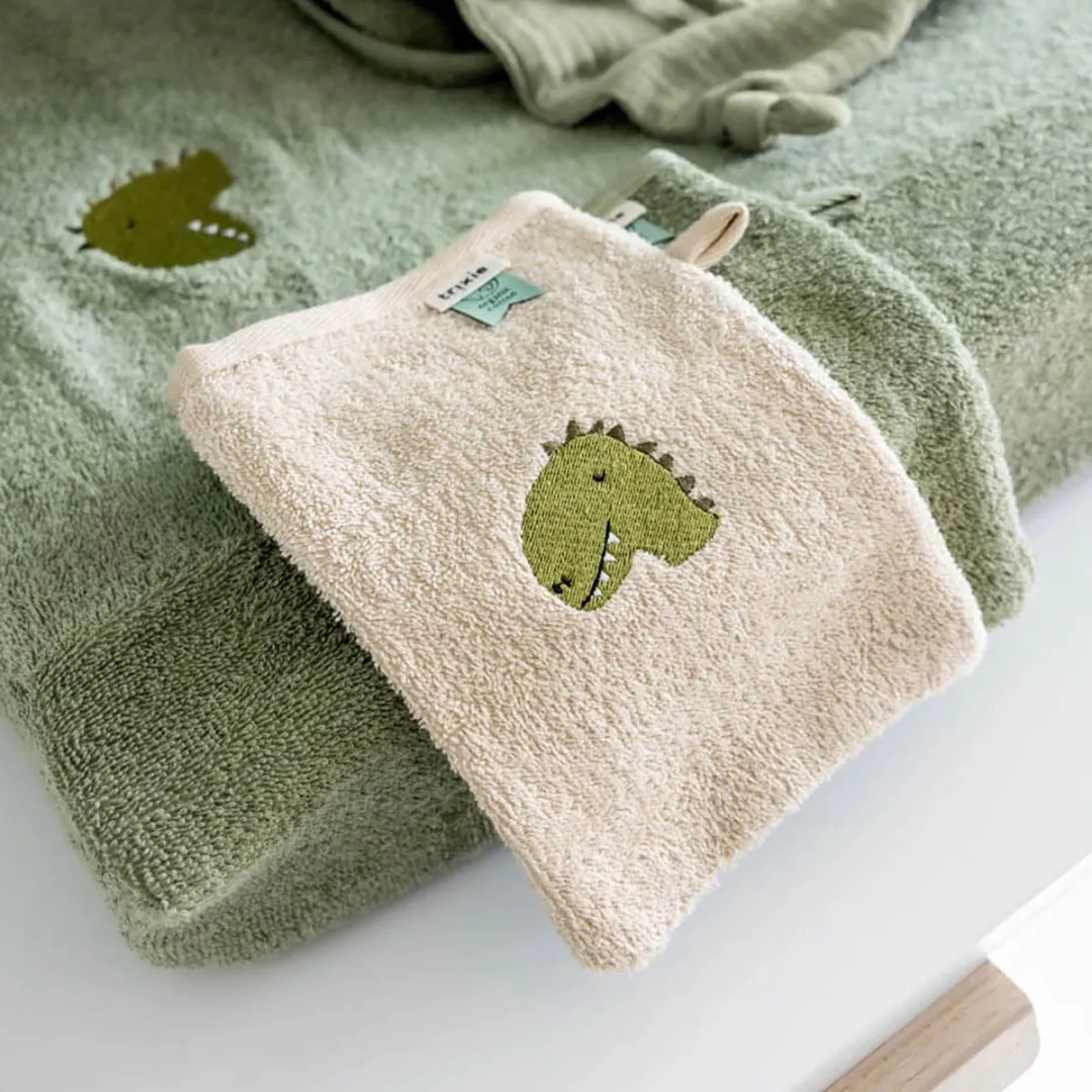 Trixie Washandje Aura Dino - 2 Stuks Groen
