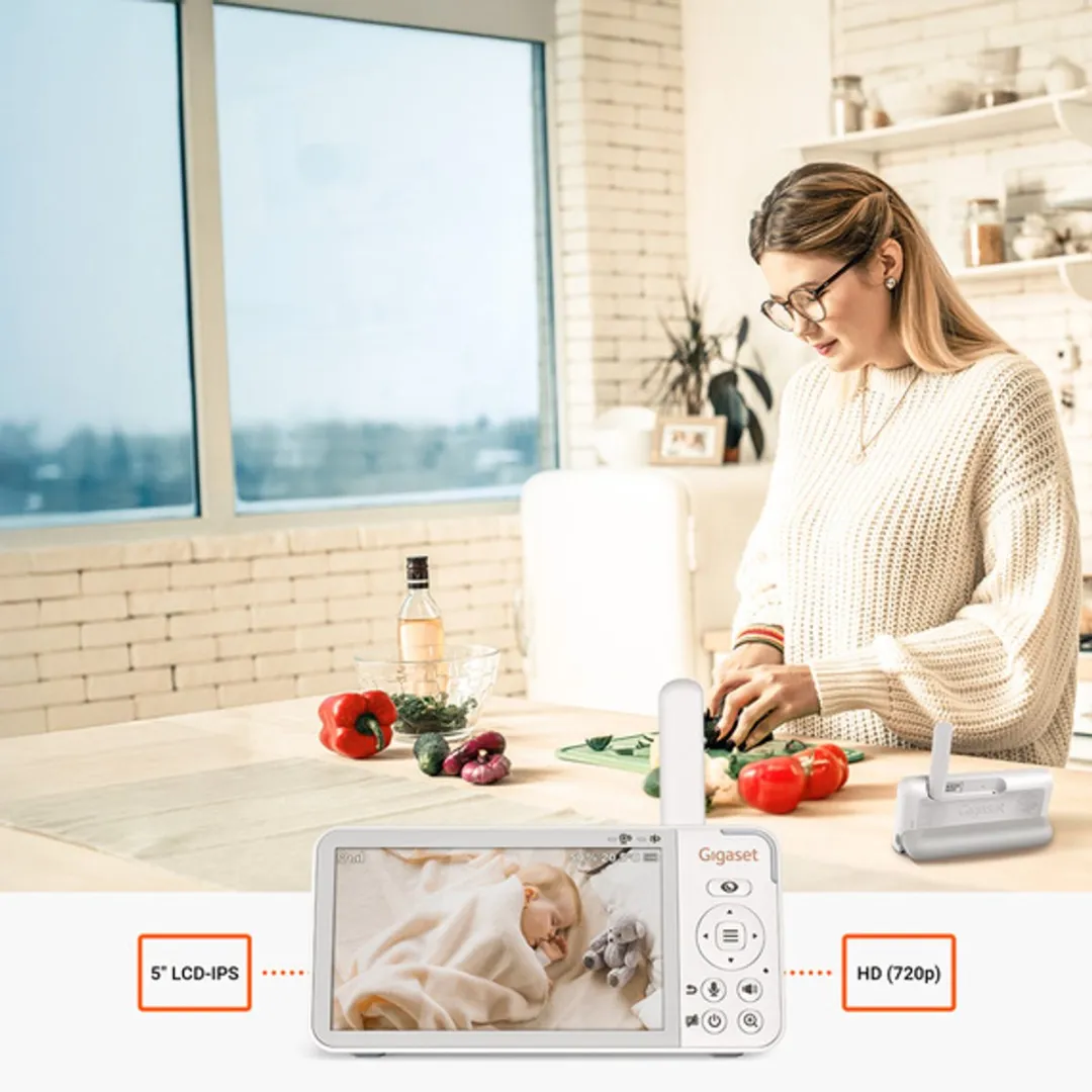 Gigaset Baby 500 Video Babyfoon - 5 inch - Wit-Grijs