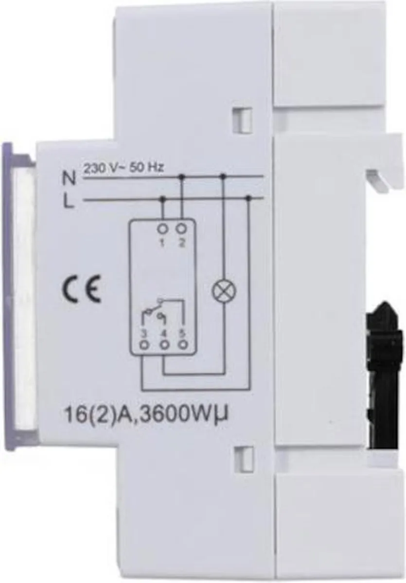 Perel Weektimer DIN-rail 16A 3600W Wit - afbeelding 4 van 5
