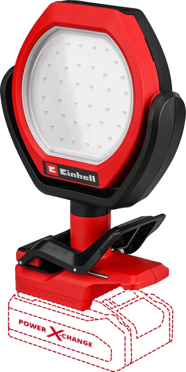 Einhell Accu Lamp GC-OL 18/1500 Li Solo 1500lm - 36 LED's - 7000K - Rood/Zwart