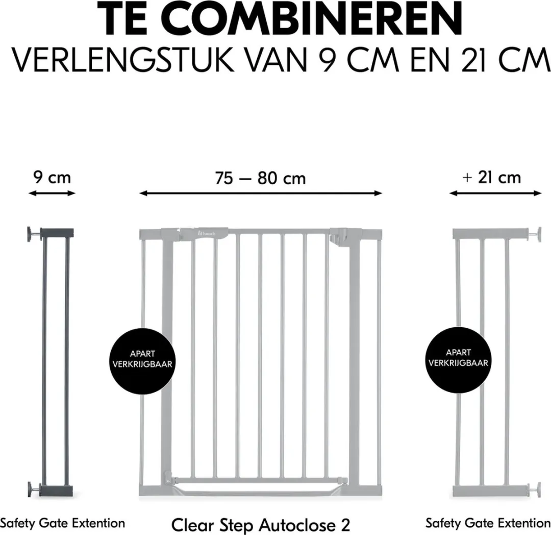 Hauck Safety Gate Verlengstuk 9cm - Dark Grey