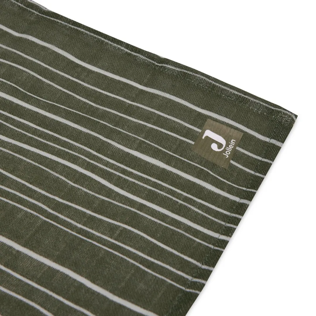 Jollein Hydrofiele Doek Large 115x115cm - Stripe Leaf Green