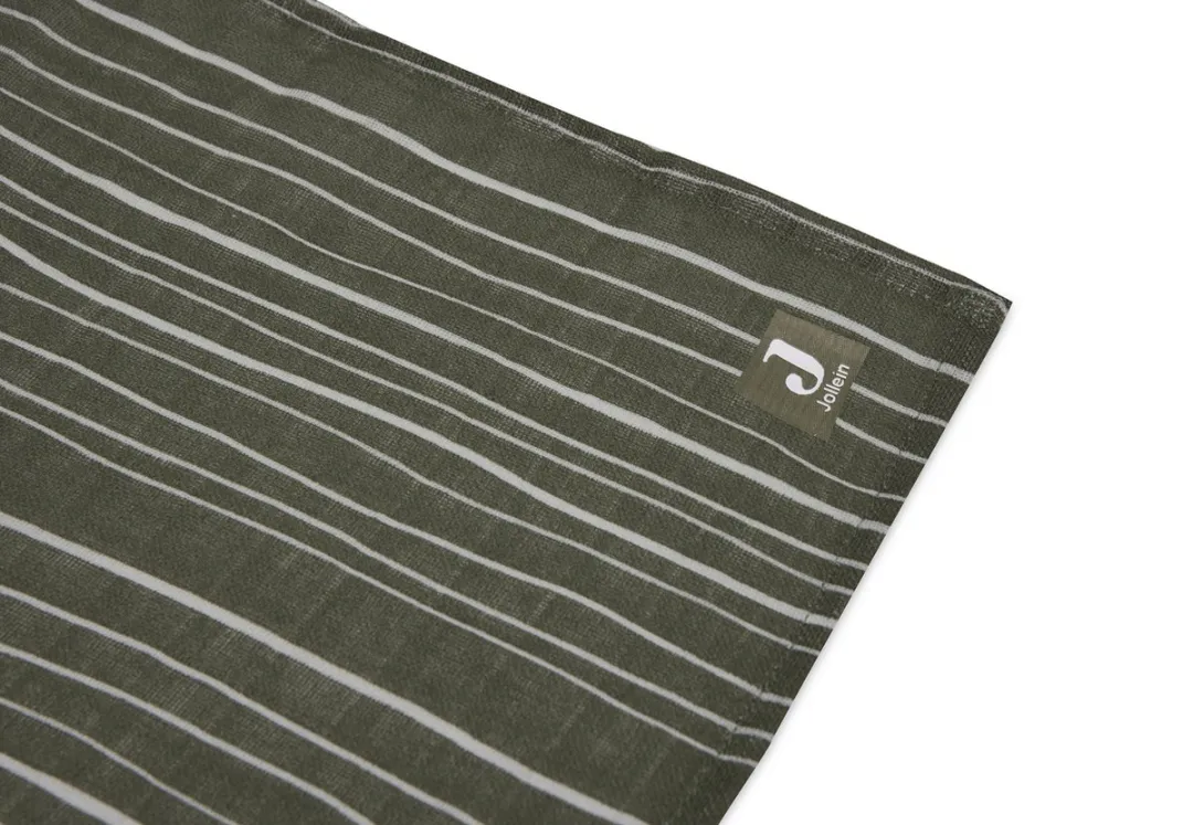 Jollein Hydrofiele Doek Large 115x115cm - Stripe Leaf Green