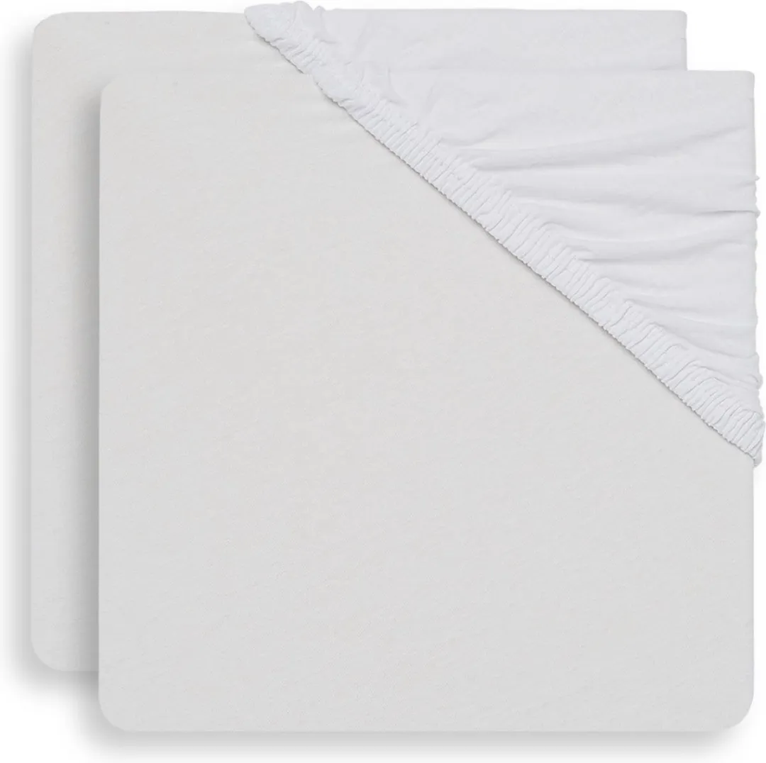 Jollein Baby Hoeslaken Boxmatras Jersey 75x95cm - 2 Stuks - Wit
