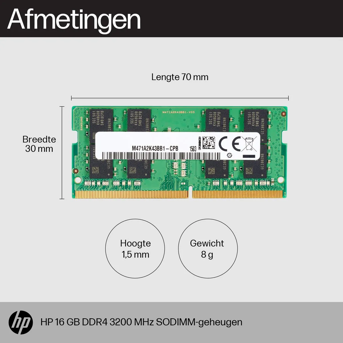 HP 8C4X9AA DDR4 3200 SODIMM - 16GB