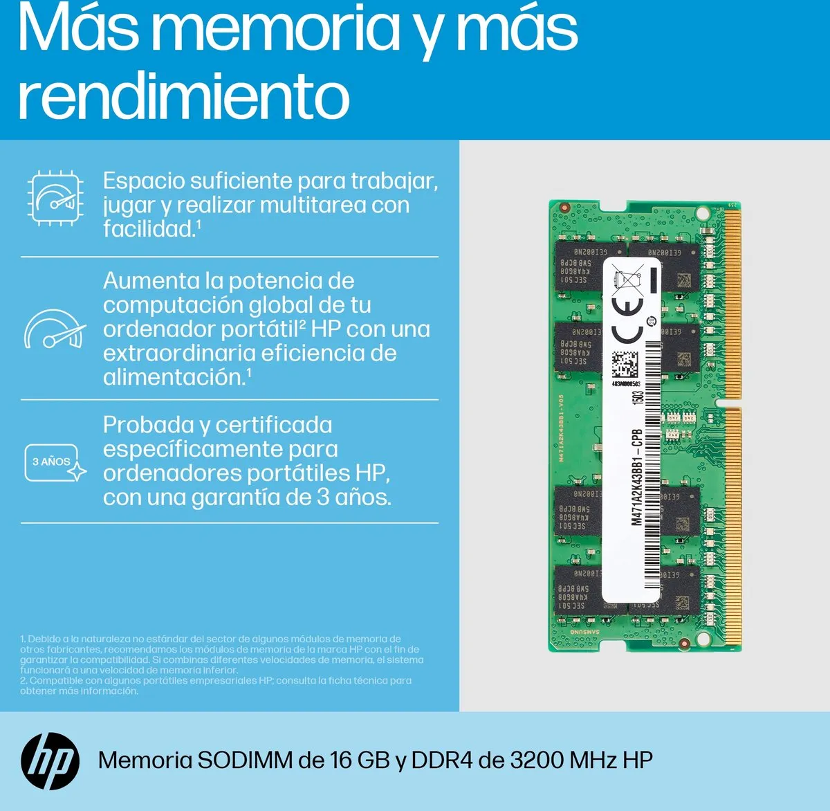 HP 8C4X9AA DDR4 3200 SODIMM - 16GB