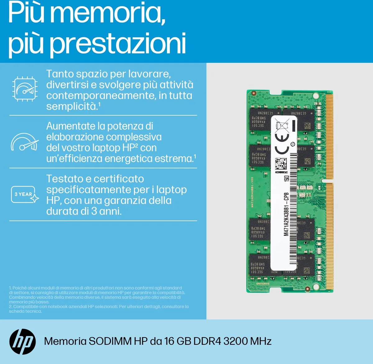 HP 8C4X9AA DDR4 3200 SODIMM - 16GB
