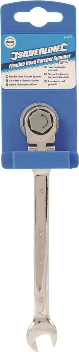 Silverline Steek-/ringratelsleutel 10mm Flexibel