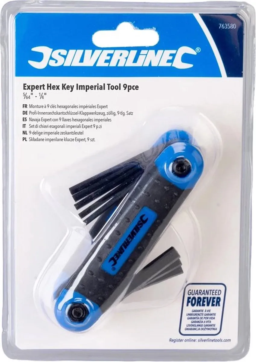 Silverline Imperiale zeskantsleutel 5/64-1/4 - 9-delig - afbeelding 2 van 3