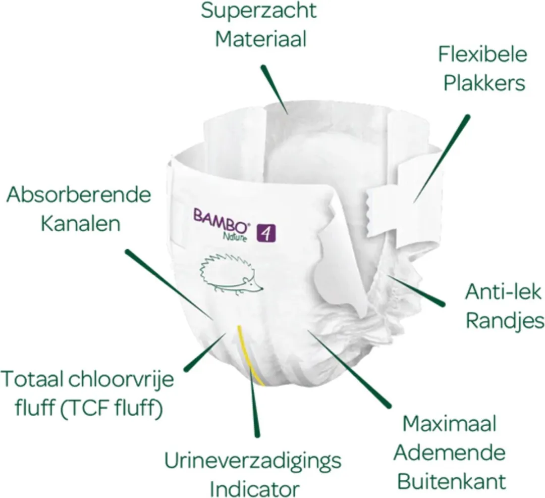 Bambo Nature Luiers Maat 4 (7-14 kg) - 48 stuks