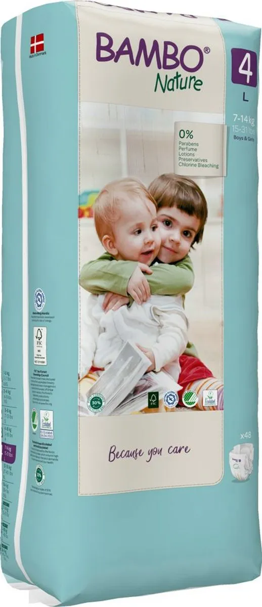Bambo Nature Luiers Maat 4 (7-14 kg) - 48 stuks