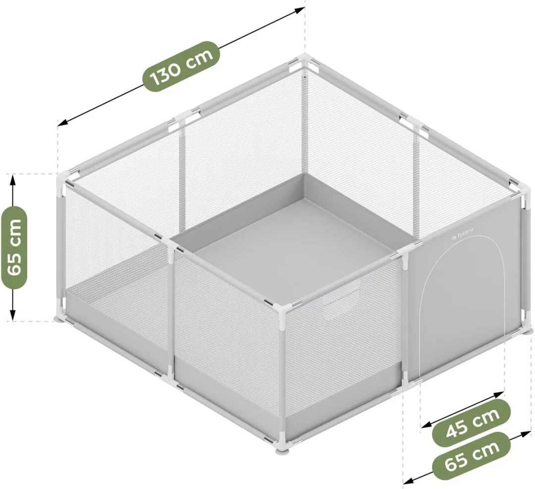 Tulano Cozy 20 Babybox 125x125cm - Grijs/Wit