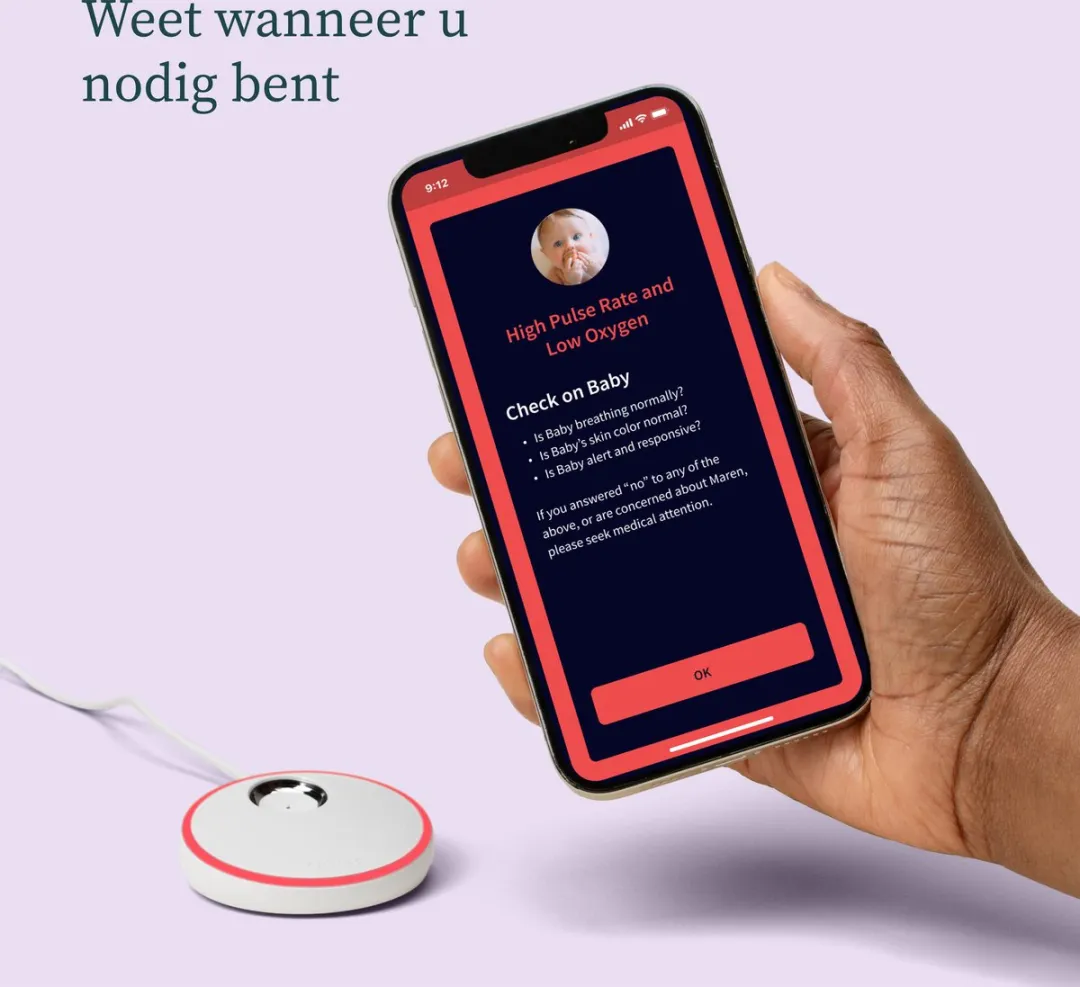 Owlet Dream Sock - Medisch gecertificeerde slimme babyfoon met live hartslag-, zuurstof- en gezondheidsmeldingen - Munt