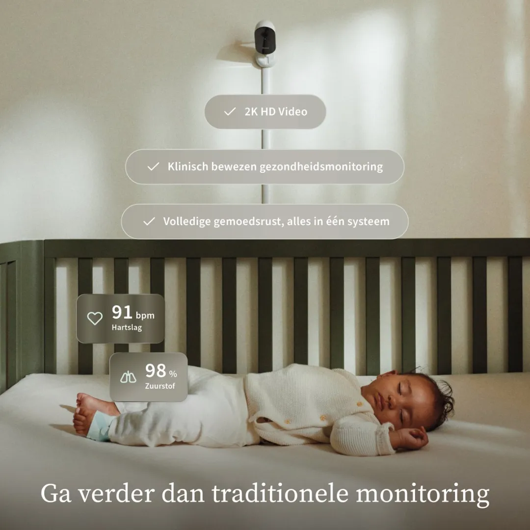 Owlet Dream Duo: Dream Sight™ Camera & Dream sock™ – Medische Baby Monitor met 2K HD Camera en Gezondheidsmeting – Hartslag, Zuurstof & Temperatuur – Blauw
