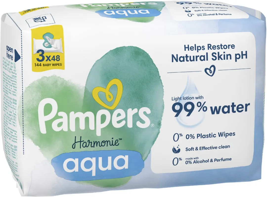 Pampers Harmonie Aqua Billendoekjes - 144 Stuks