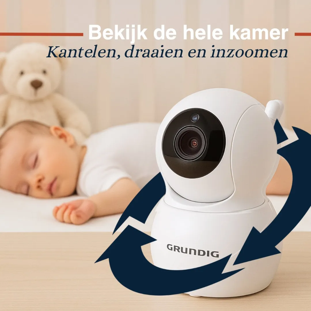 Grundig Video Babyfoon 5 inch - Nachtzicht & Terugspreek - Wit - afbeelding 6 van 6