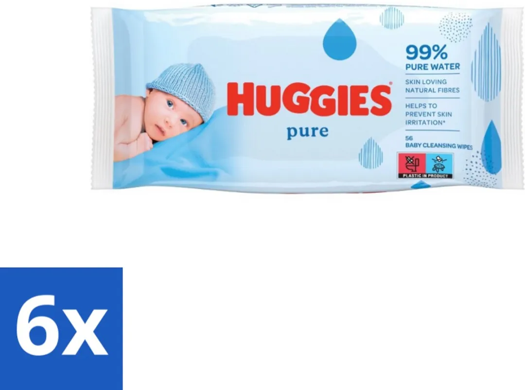 Huggies - Billendoekjes - Pure - Tegen Huidirritaties - 56 Babydoekjes - Voordeelverpakking - 6 stuks
