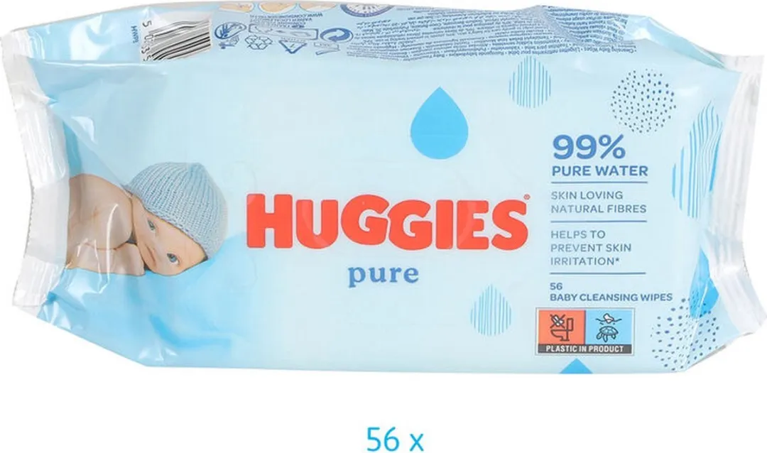 Huggies - Billendoekjes - Pure - Tegen Huidirritaties - 56 Babydoekjes - Voordeelverpakking - 6 stuks
