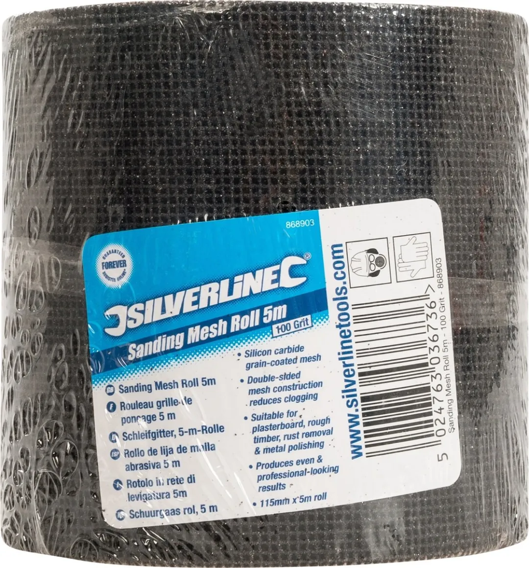 Silverline Schuurgaas Rol 100 Korrel - 5m x 115mm