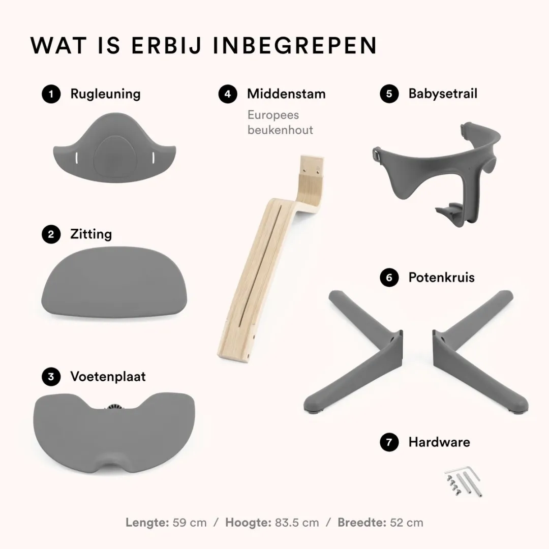 Stokke Nomi Stoel met Babyset - Grijs