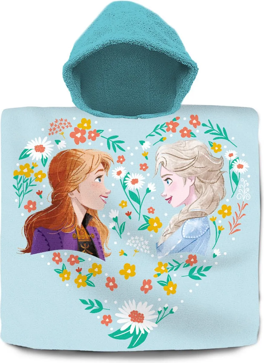 Disney Frozen Badcape & Strandlaken - Lichtblauw - 2 Stuks