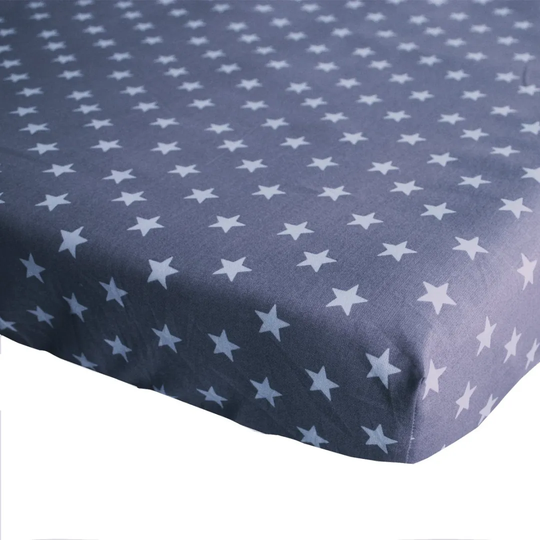 BINK Bedding Hoeslaken Stars Grijs 40x80cm
