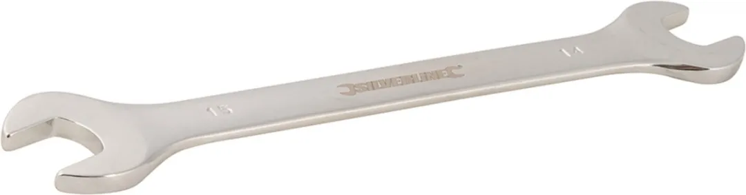 Silverline Steeksleutel 14/15mm - Dubbelzijdig - Gehard chroom-vanadium staal