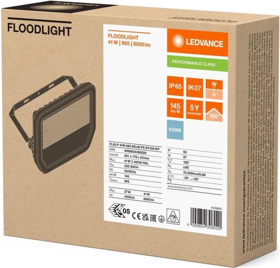 LEDVANCE Floodlight Aluminium 41W 6000lm - Wit
