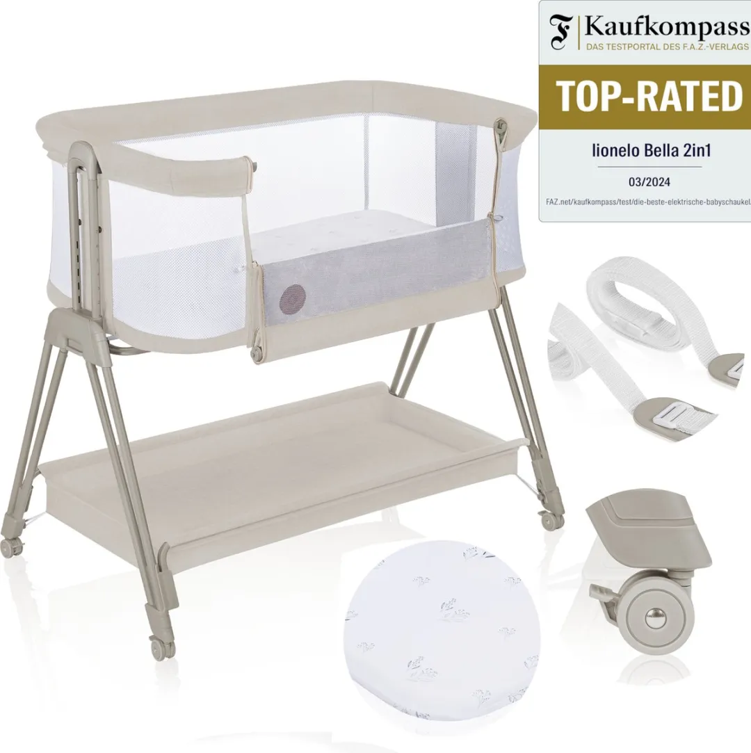 Lionelo Luna Babybedje 2-in-1 Co-Sleeper - Beige