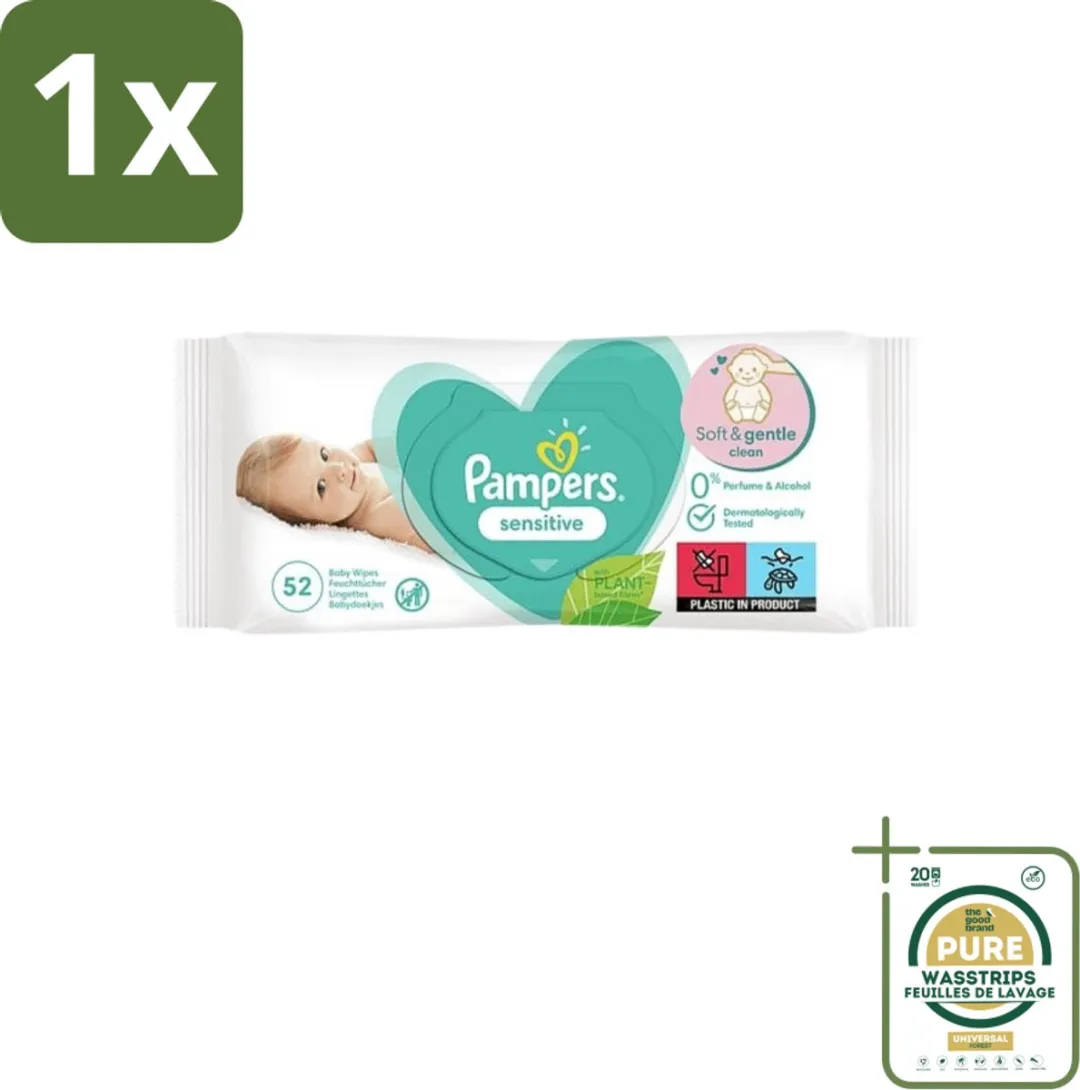 Pampers Babydoekjes Sensitive 52 Stuks