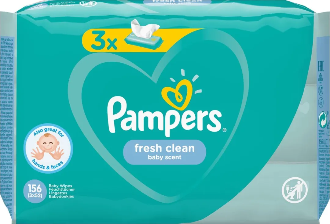 Pampers Fresh Clean Babydoekjes 156 Stuks