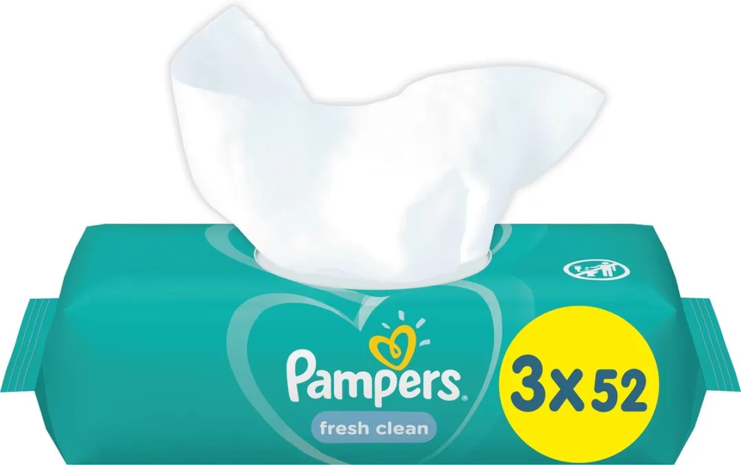 Pampers Fresh Clean Babydoekjes 156 Stuks - 3x52