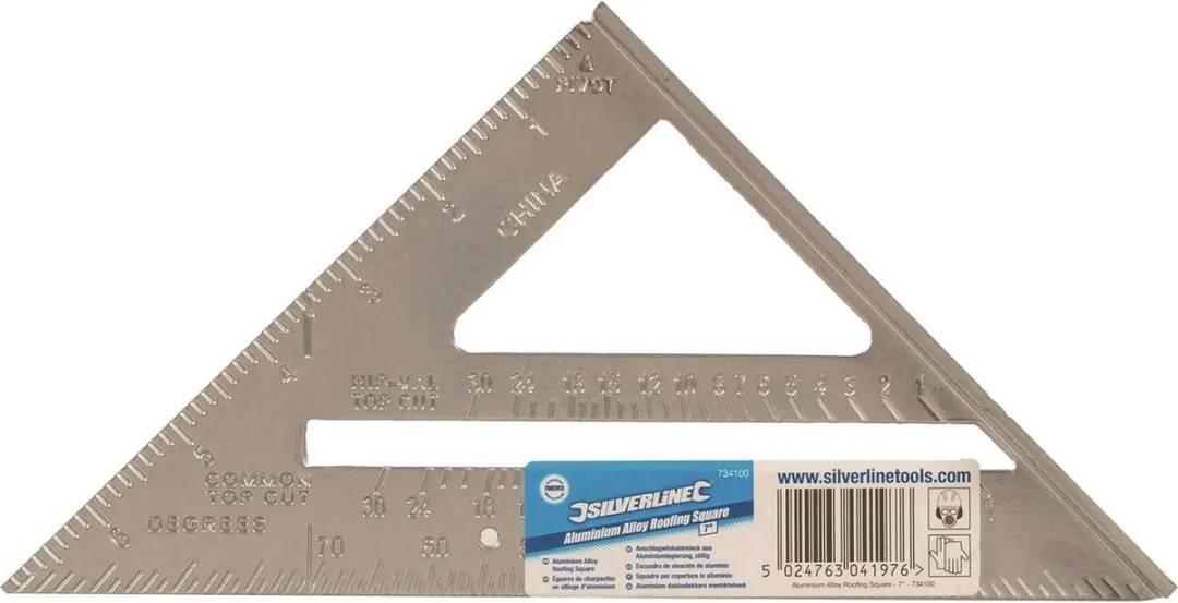 Silverline Aluminium Meetdriehoek 185mm - MPN 734100 - Grijs