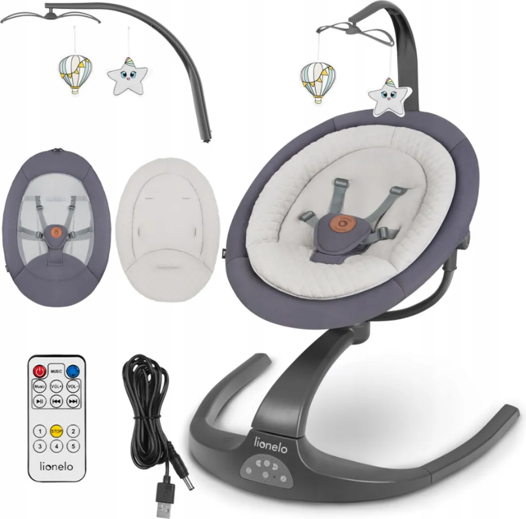 Lionelo Rina Babyschommel 2-in-1 - Grijs