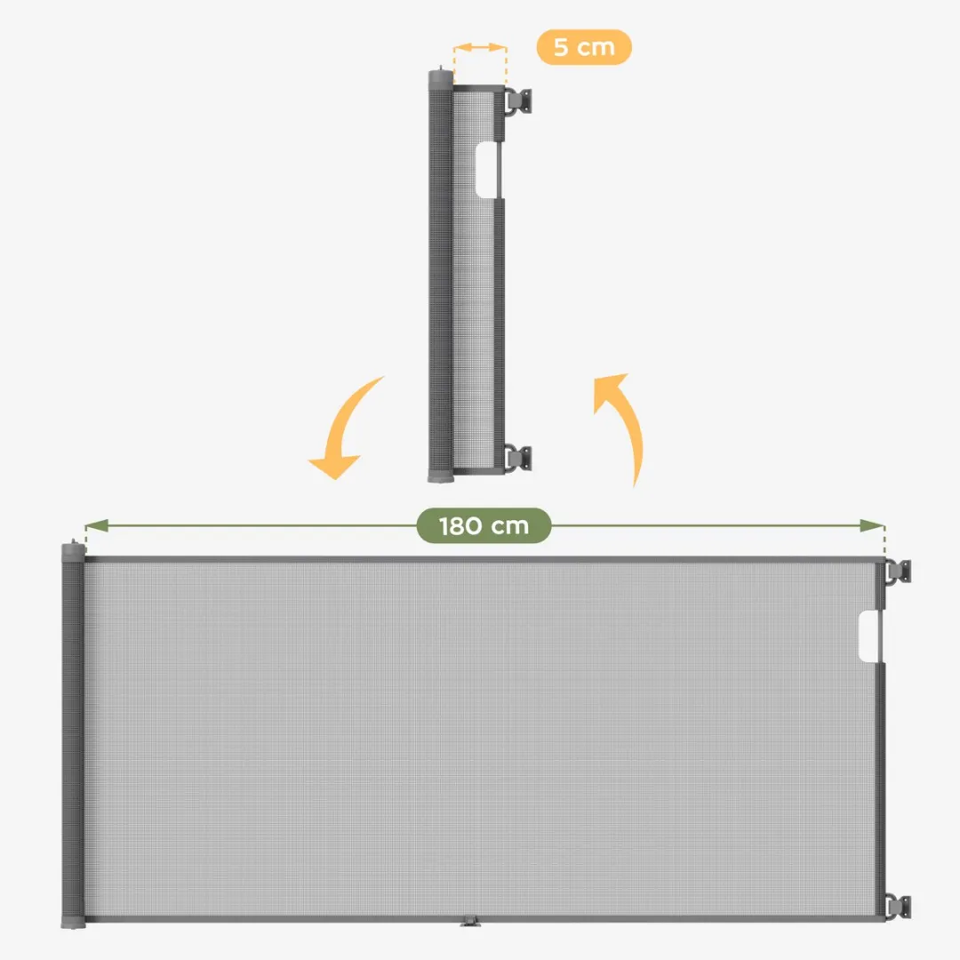 Tulano Guardian 1.8 Uittrekbare Veiligheidsbarrière 180cm - Grijs