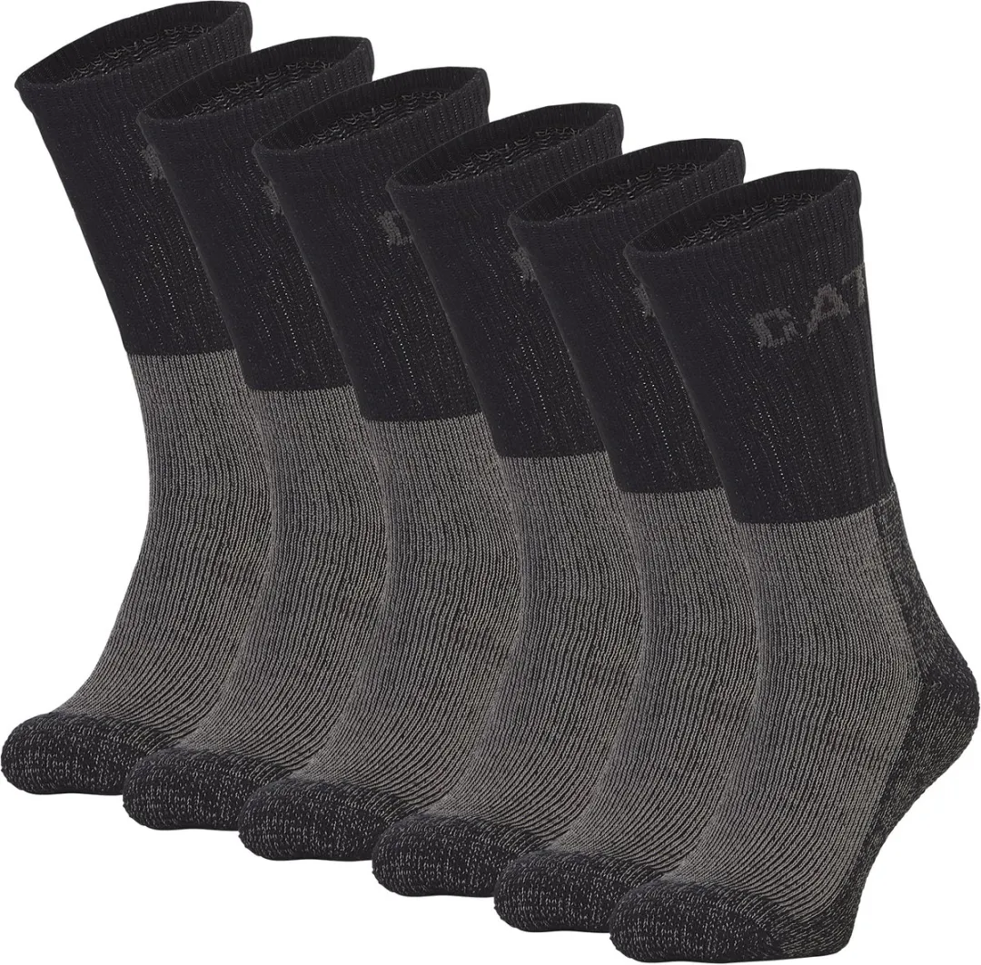 Caterpillar Heavy Duty Heren Sokken 6 Paar - Zwart/Grijs