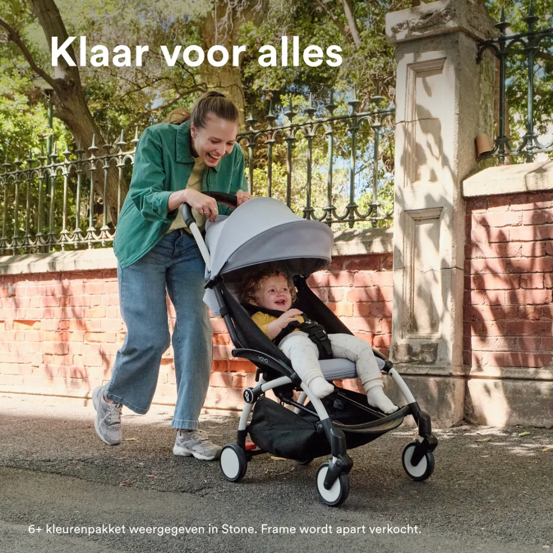 Stokke YOYO 6+ Color Pack, Taupe - Textiel: zitkussen, uitschuifbare luifel en achterzak met ritssluiting - Voor het YOYO-frame (los verkrijgbaar)