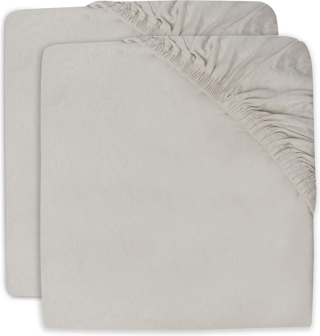 Jollein Hoeslaken Wieg Jersey 40/50x80/90cm - 2 Stuks - Nougat