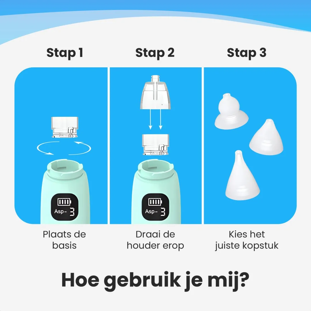 Zevio Neusreiniger Baby Elektrisch - Neuszuiger Baby - Met Licht en Muziek - Snoetenpoetsers - Neuspompje - USB-C - Inclusief Opbergetui