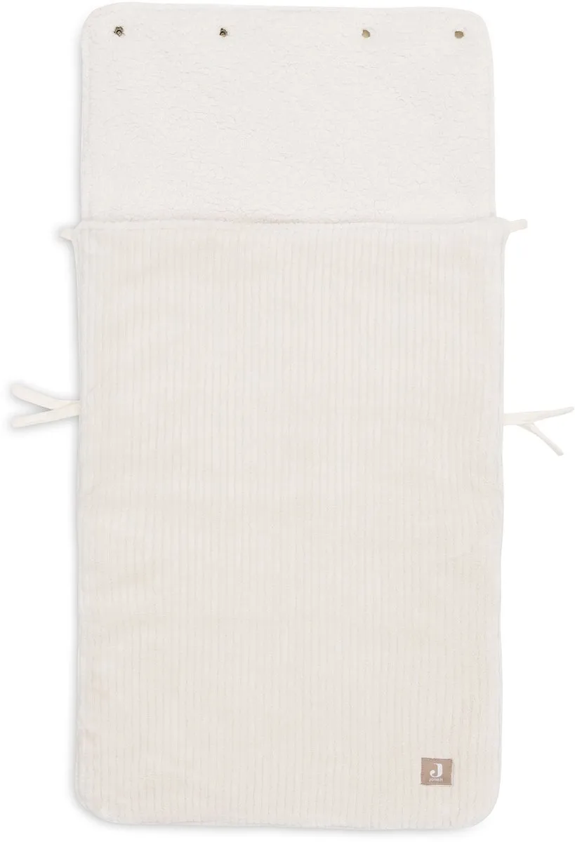 Jollein Voetenzak voor Autostoel & Kinderwagen - Cloudy Rib - Katoen - 42x82cm - Oatmeal