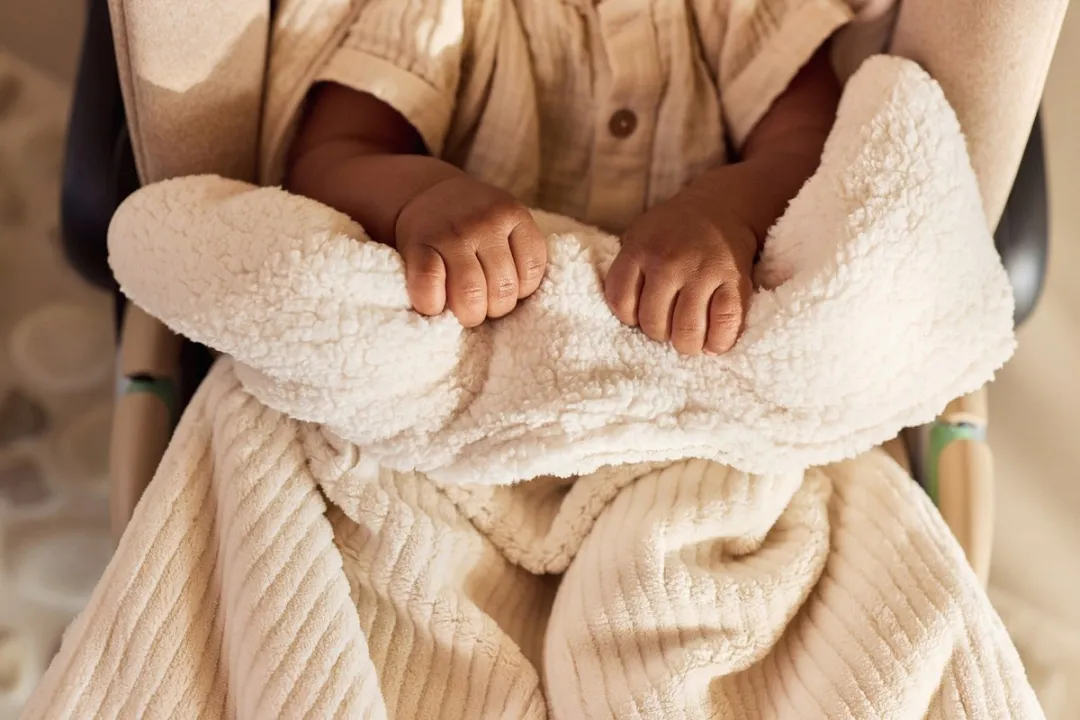 Jollein Voetenzak voor Autostoel & Kinderwagen - Cloudy Rib - Katoen - 42x82cm - Oatmeal