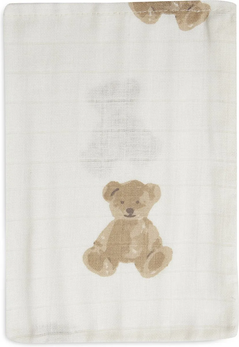 Jollein Baby Washandjes Hydrofiel Teddy Bear - 3 Stuks